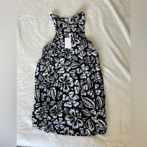 Mikoh Cotton Silk Black and White Floral Mini Dress